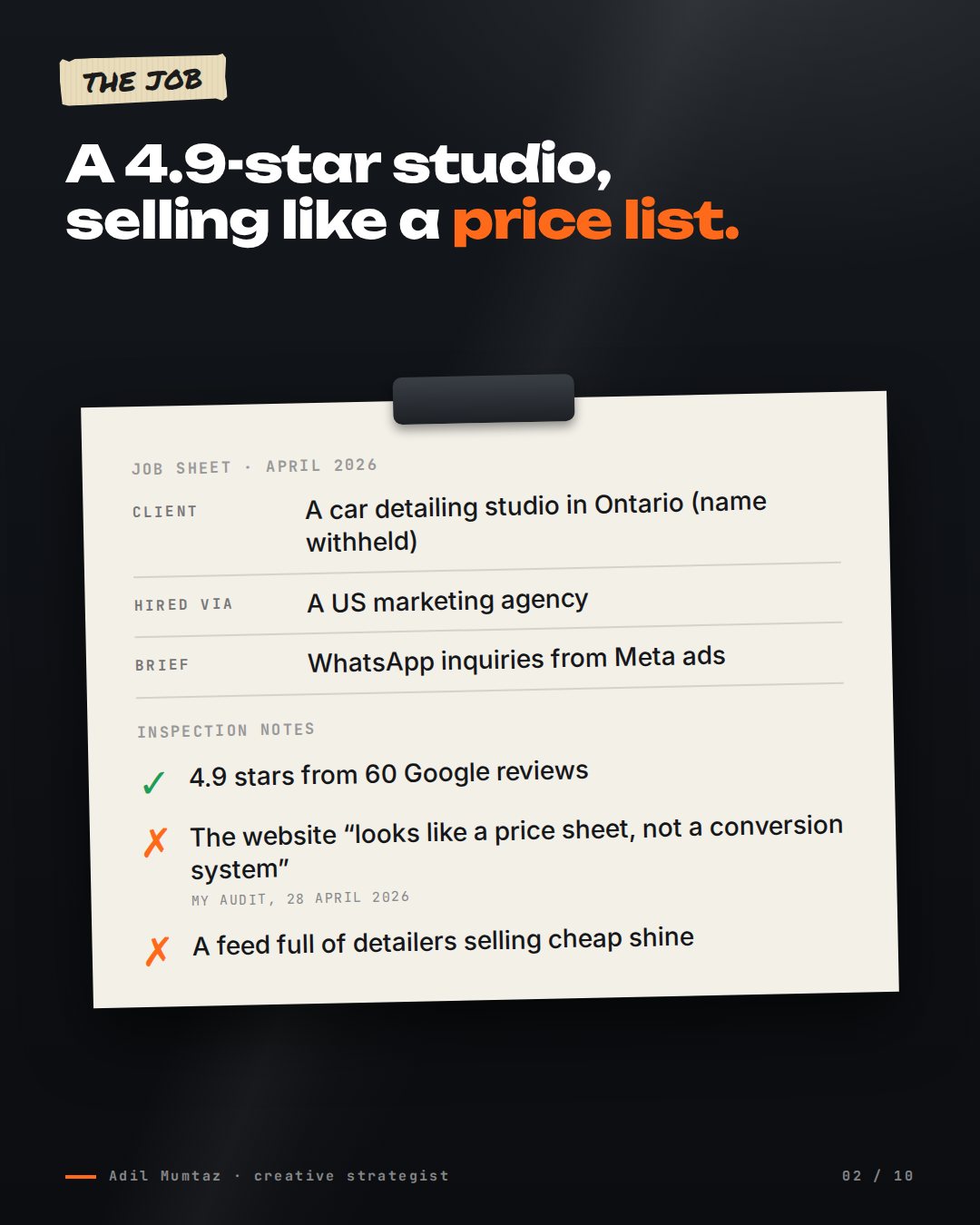 Car detailer case study slide 2 of 10